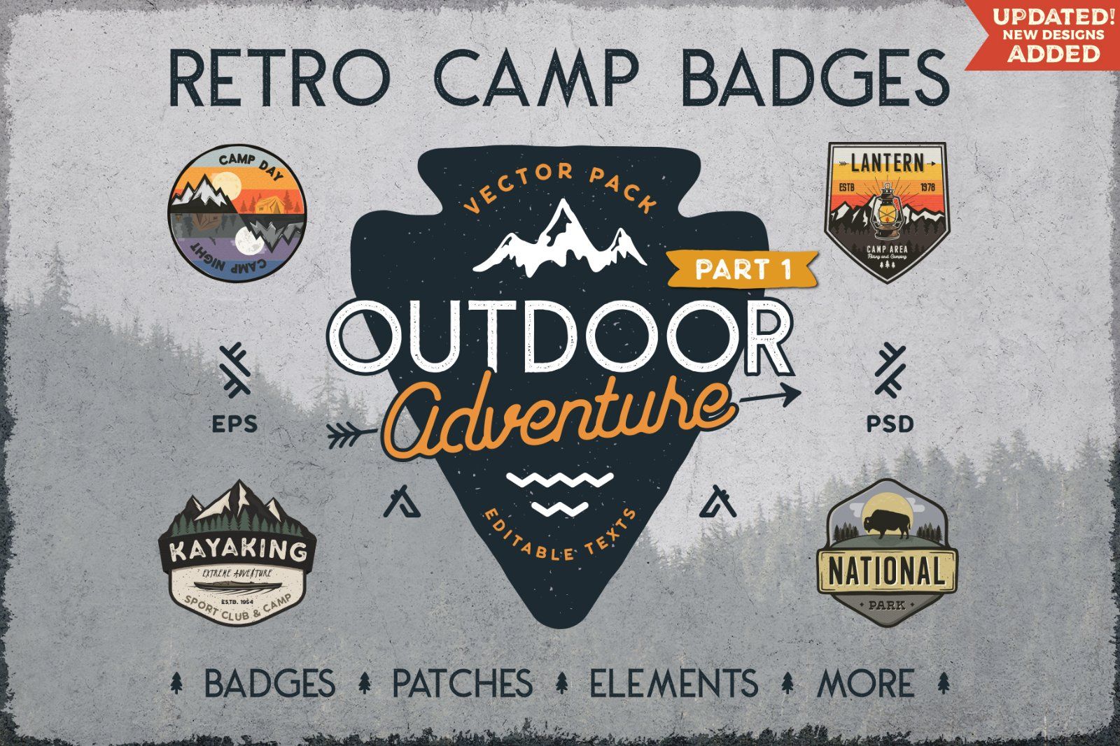 Retro Camp Badges / Stickers Vol.1
