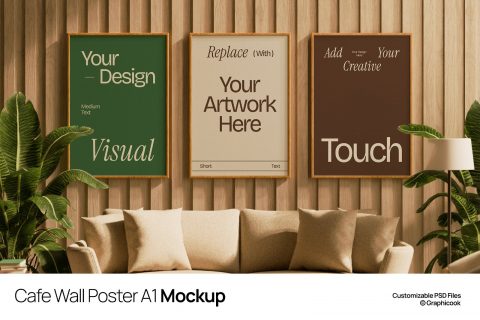 Cafe Wall Poster A1 Mockup