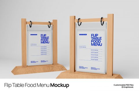 Flip Table Food Menu Mockup