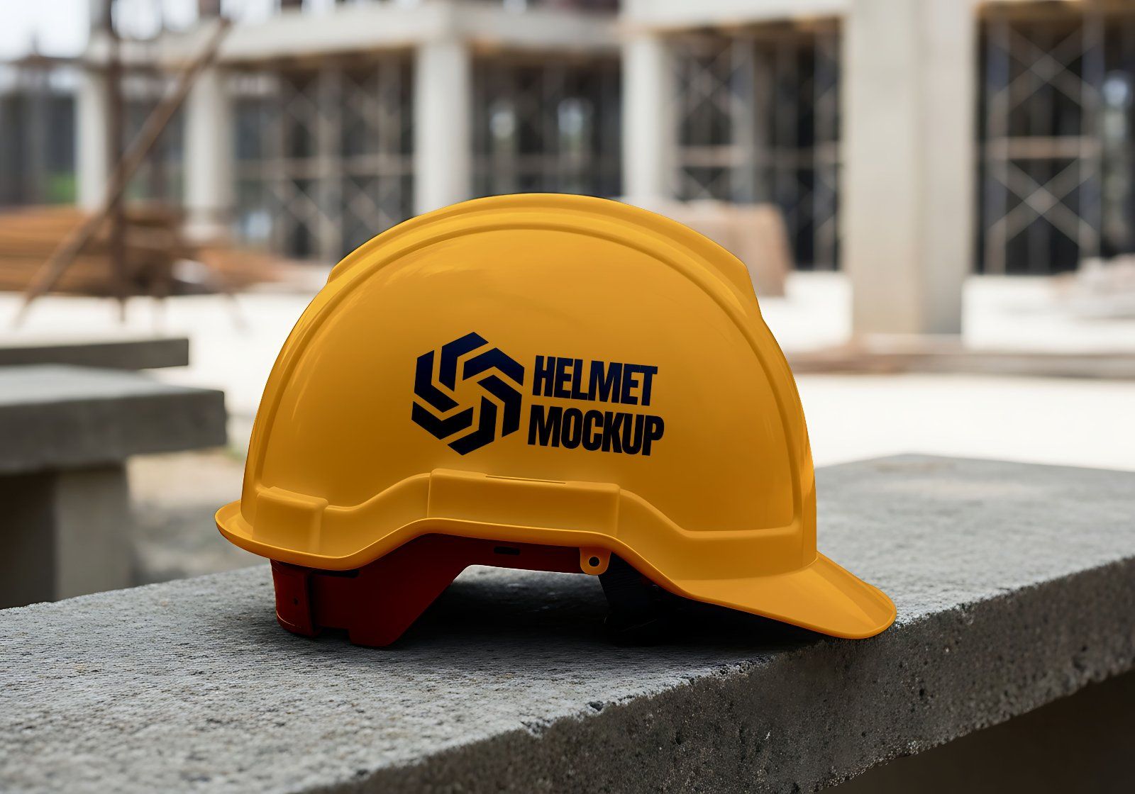 Premium Yellow Construction Site Mockup