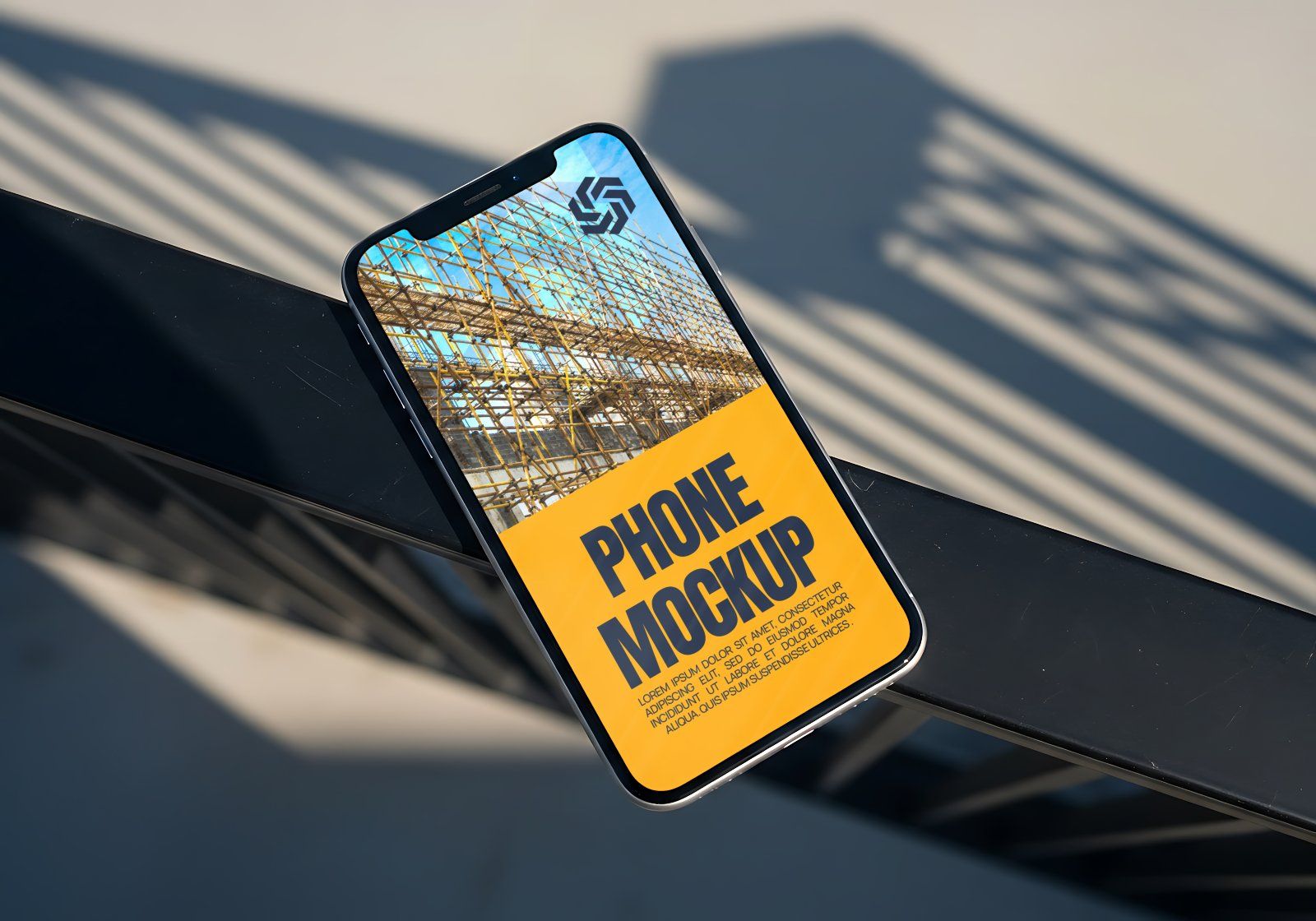 Premium Yellow Construction Site Mockup