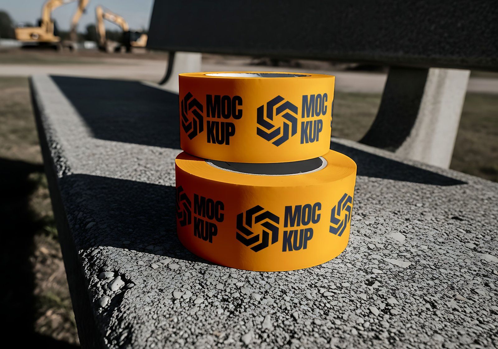 Premium Yellow Construction Site Mockup