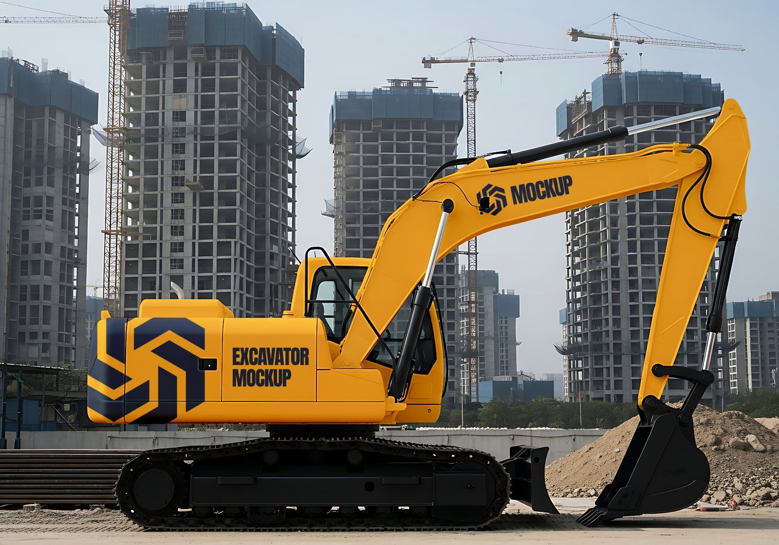 Premium Yellow Construction Site Mockup