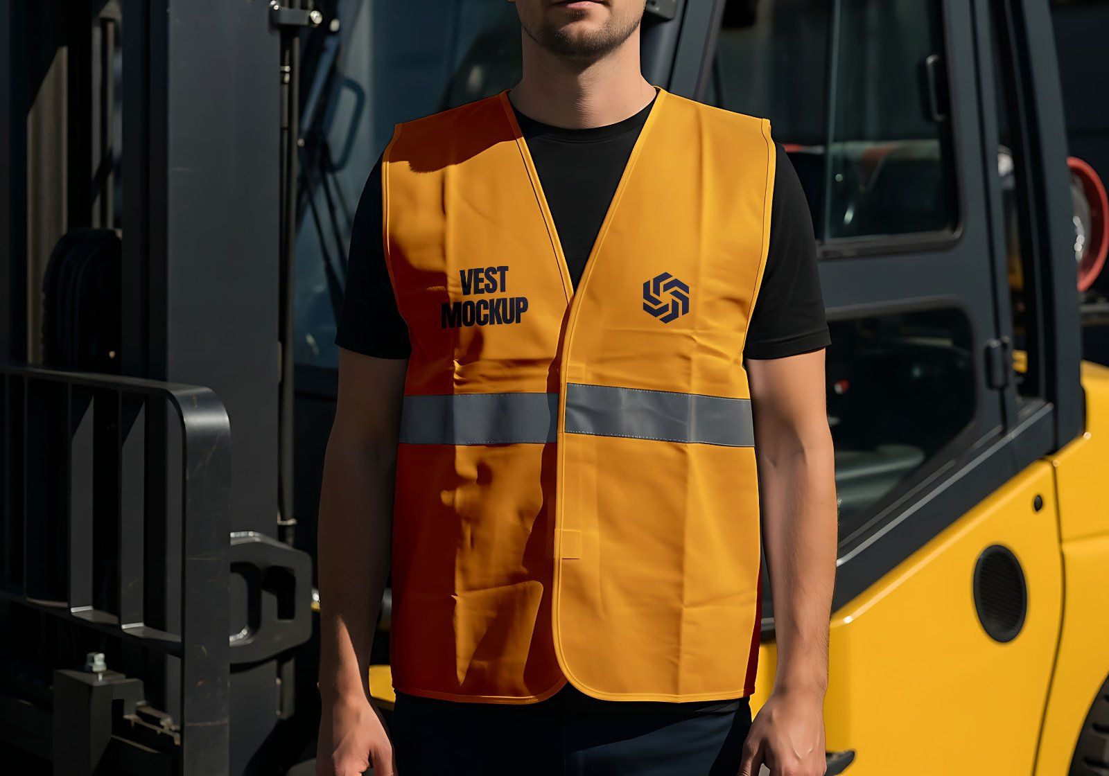 Premium Yellow Construction Site Mockup