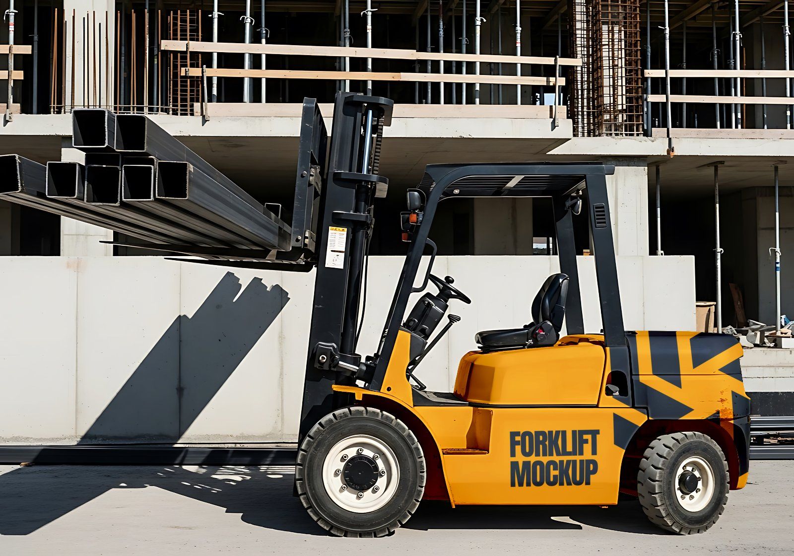 Premium Yellow Construction Site Mockup