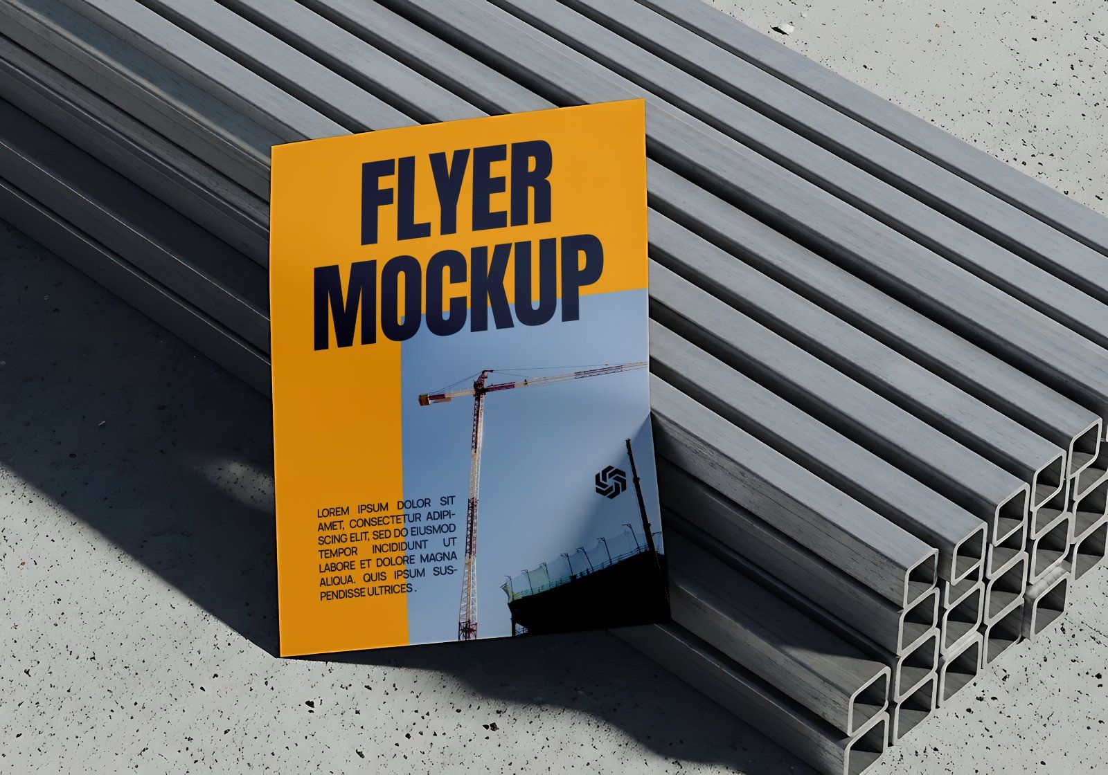 Premium Yellow Construction Site Mockup