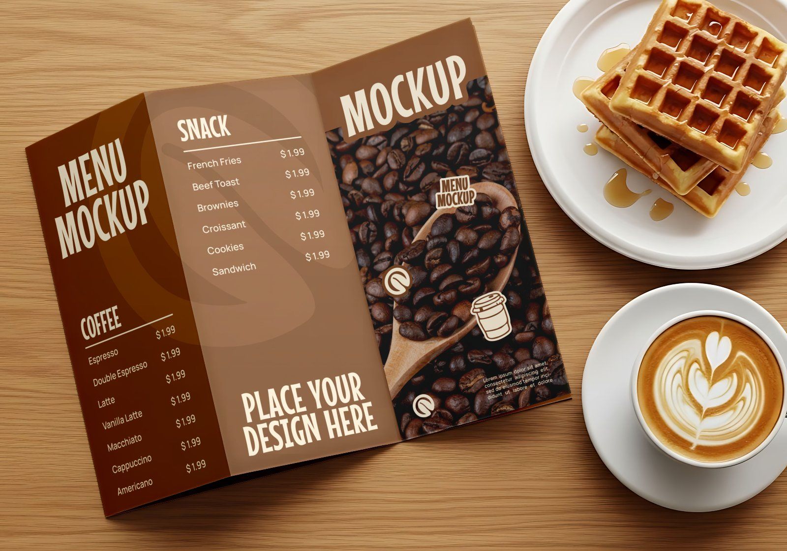 Premium Branding Cozy Black Coffee Shop Mockup
