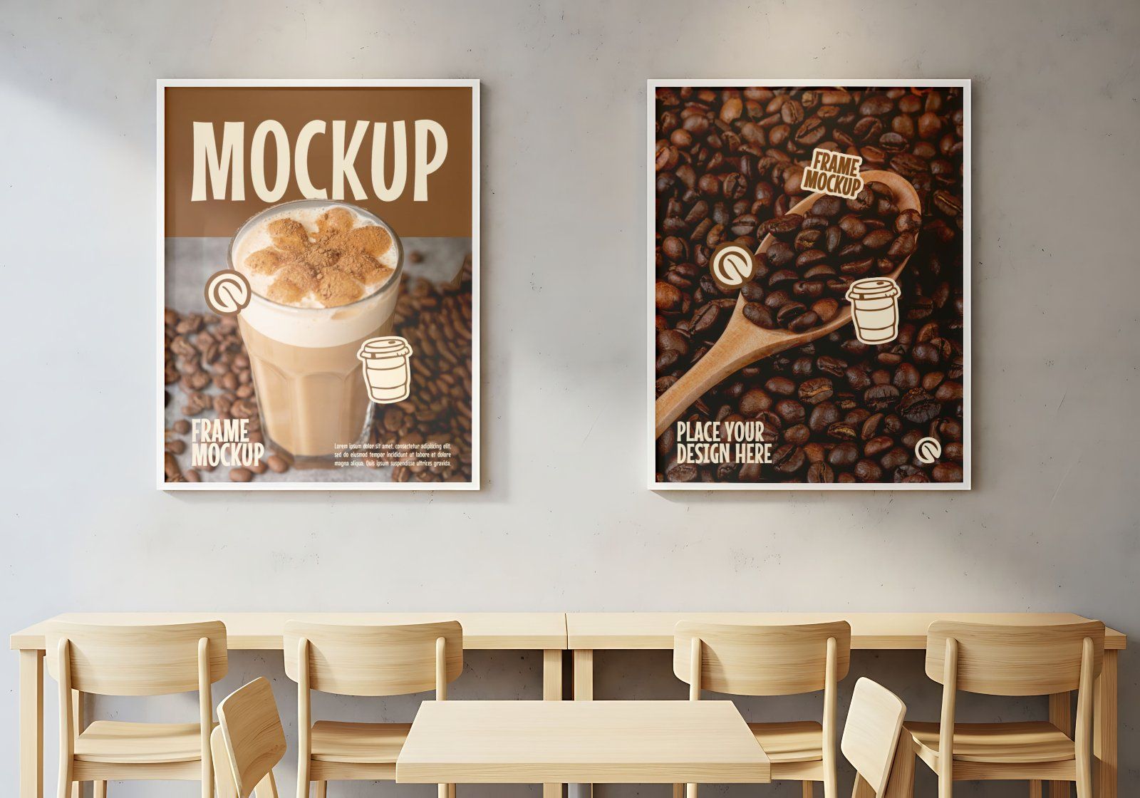 Premium Branding Cozy Black Coffee Shop Mockup