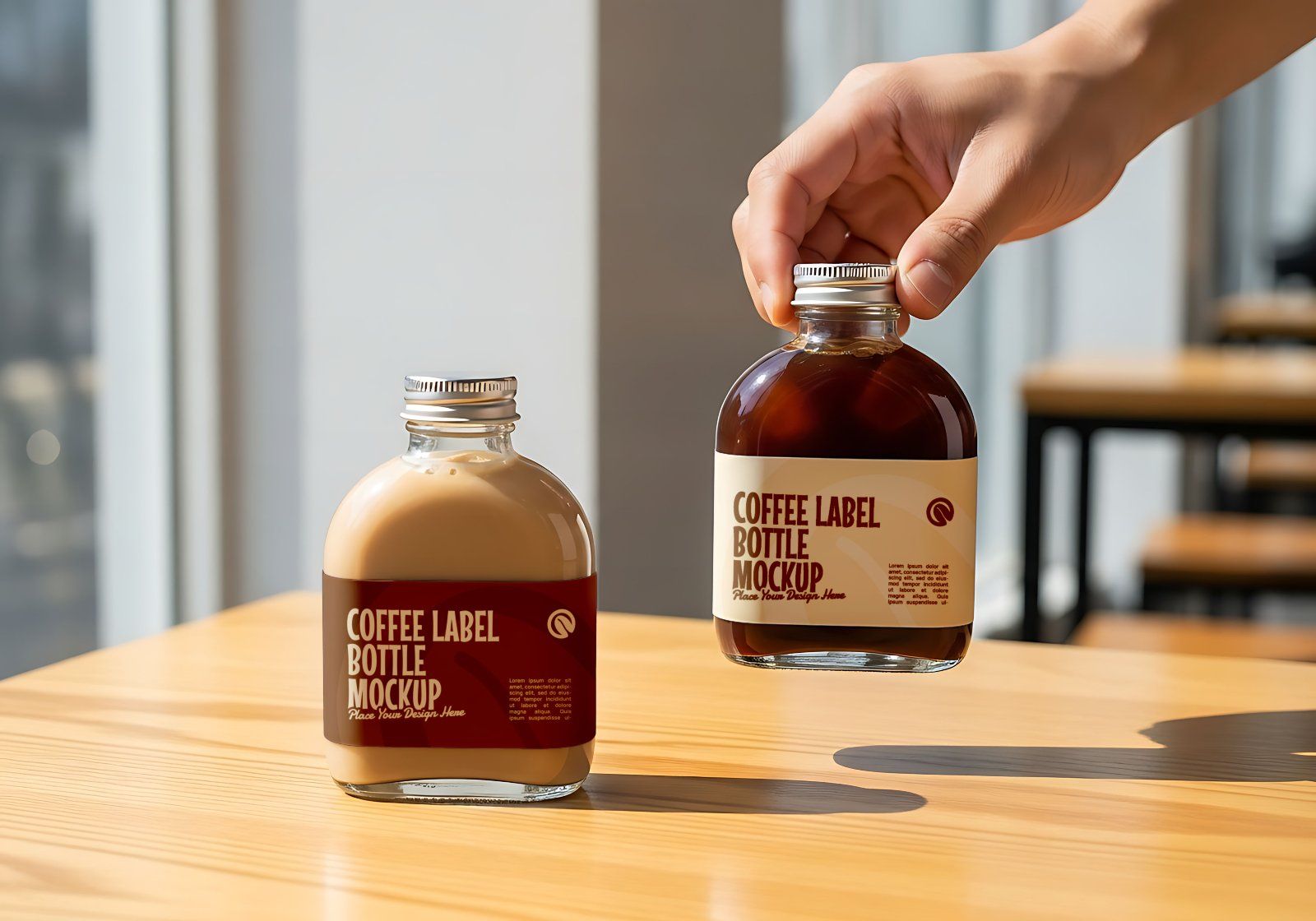 Premium Branding Cozy Black Coffee Shop Mockup