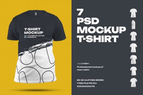 7 Mockups Man T-Shirt