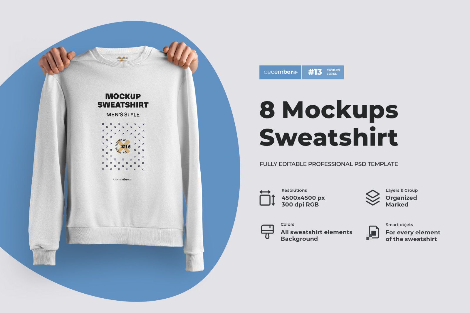 8 Mockups Isolated Sweatshirt