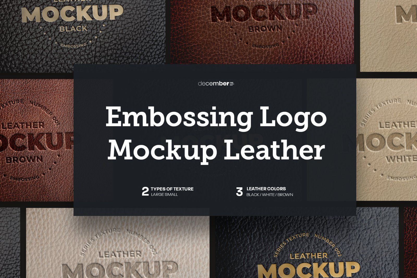 6 Embossing Logo Mockup Leather