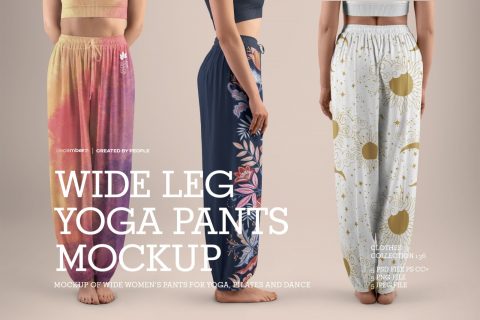 5 Wide Leg Pants Mockups for Yoga and Pilates. vol.01
