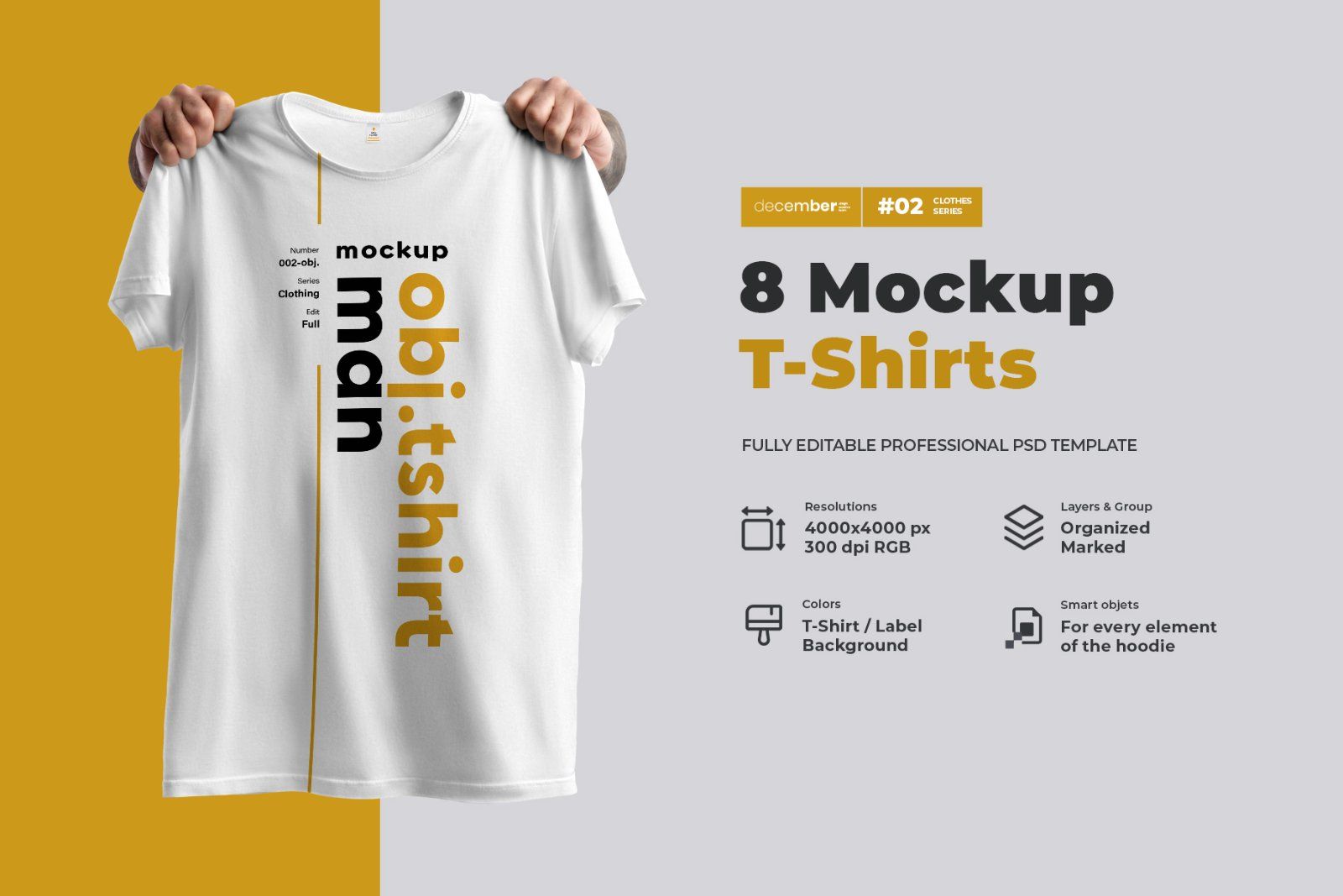 8 Mockups T-shirts With Different Angles