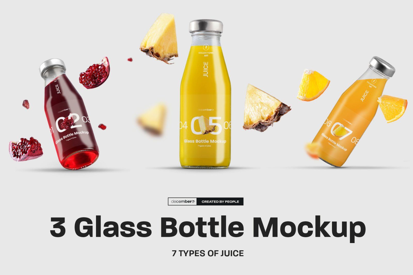 3 Mockup Glass Juice Bottle vol.02