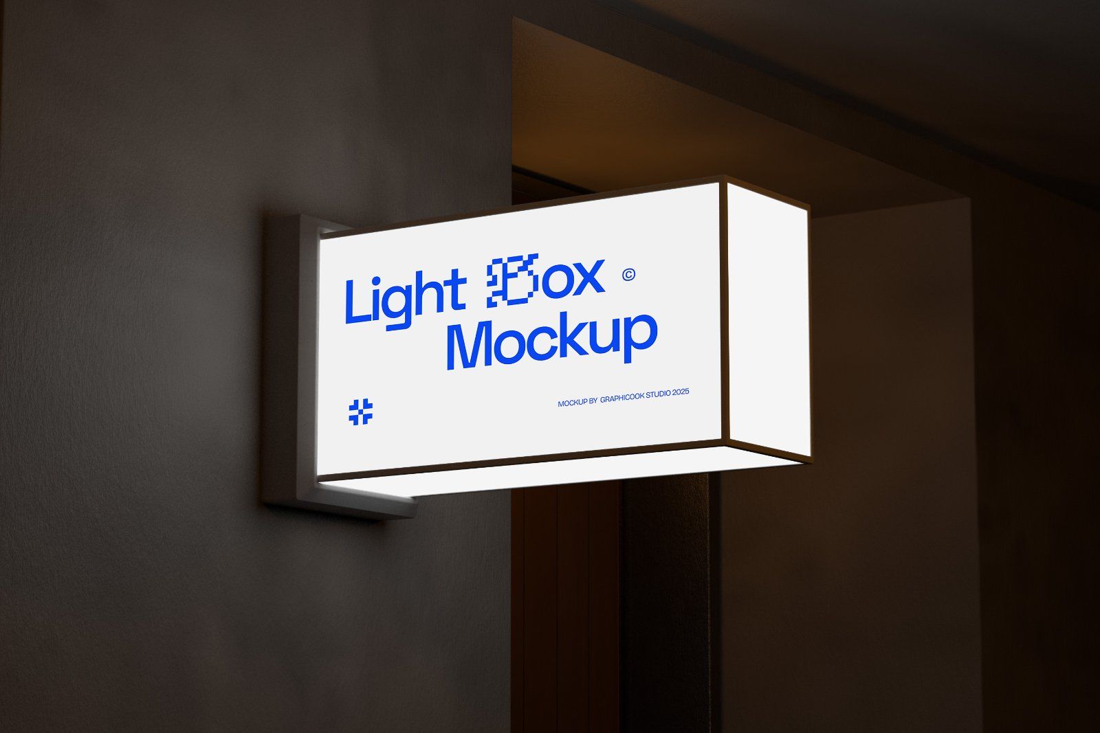 Night Wall Sign Mockup