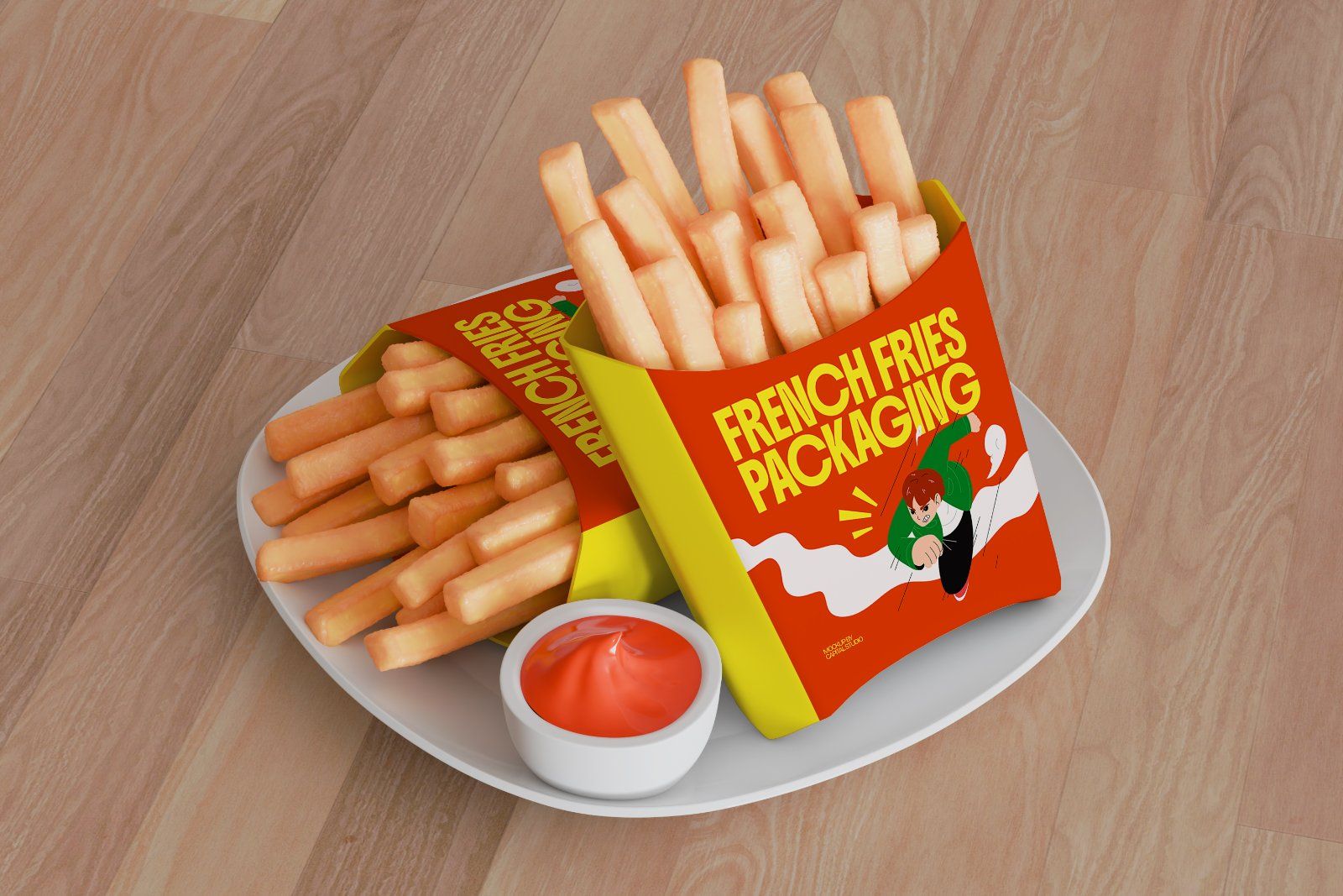 French Fries Packaging Mockup
