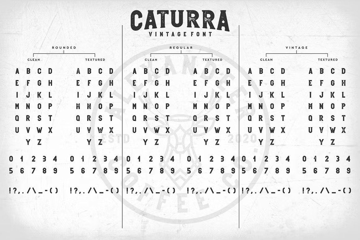 Caturra Vintage Font