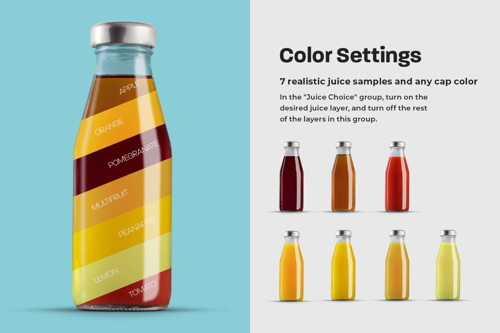 3 Mockup Glass Juice Bottle vol.02