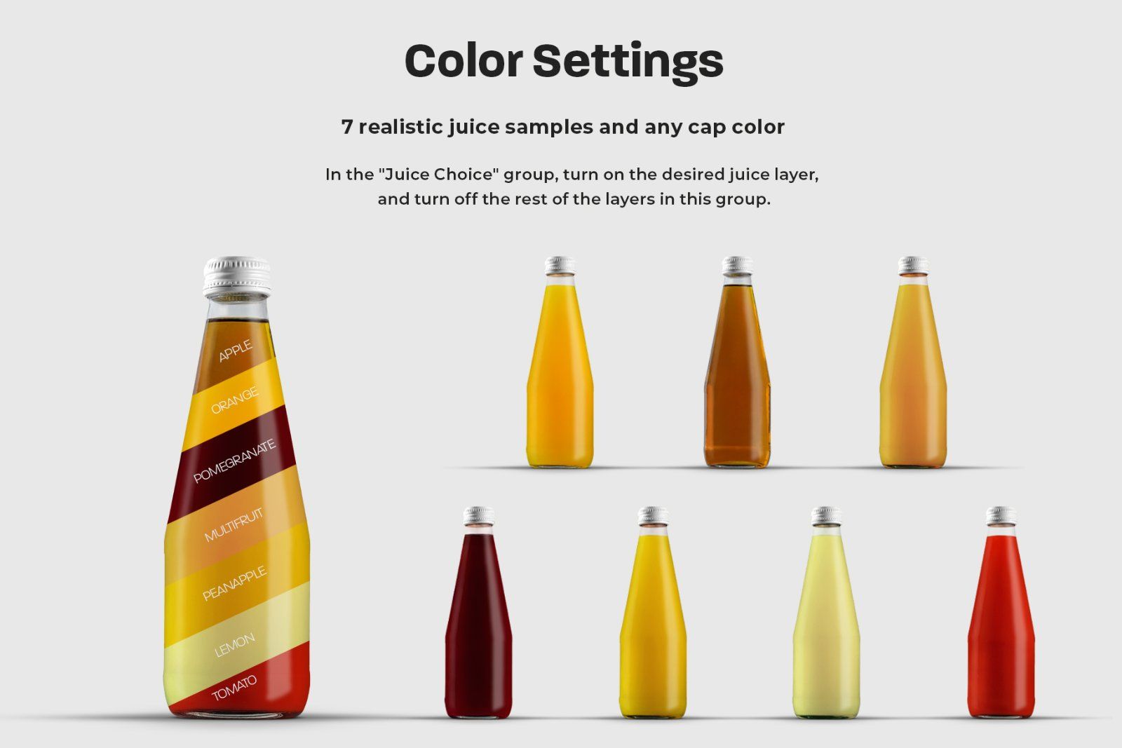 3 Mockup Glass Juice Bottle