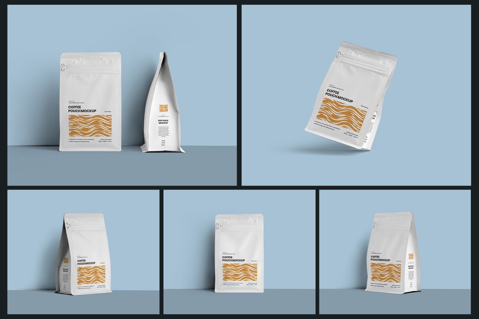 10 Coffee Bag Doy Pack Mockups