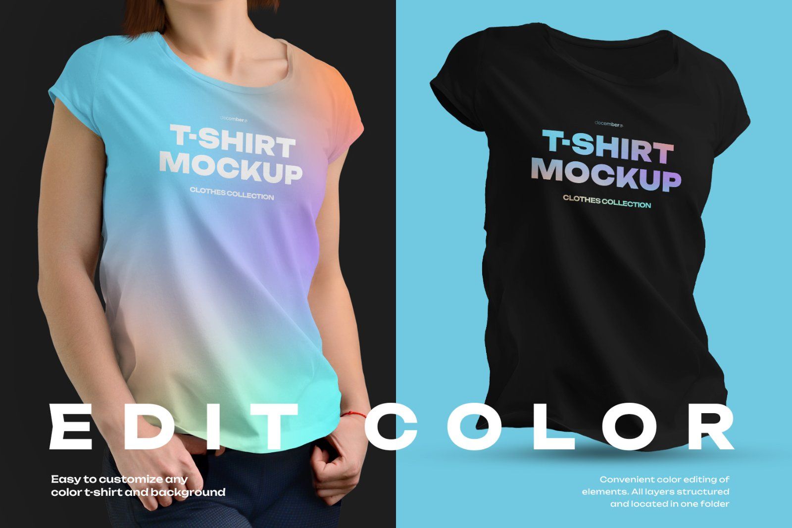 10 Mockups of Women's Round Neck T-Shirt