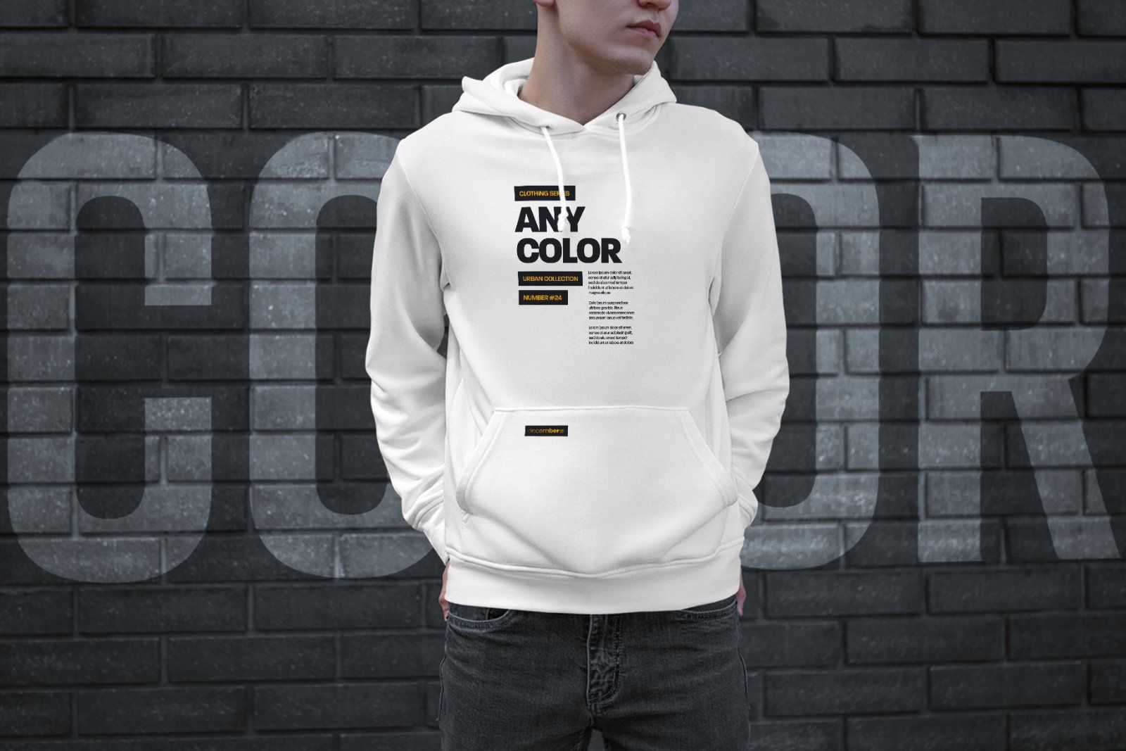 7 Mockups Hoodie on the Man. Urban Style