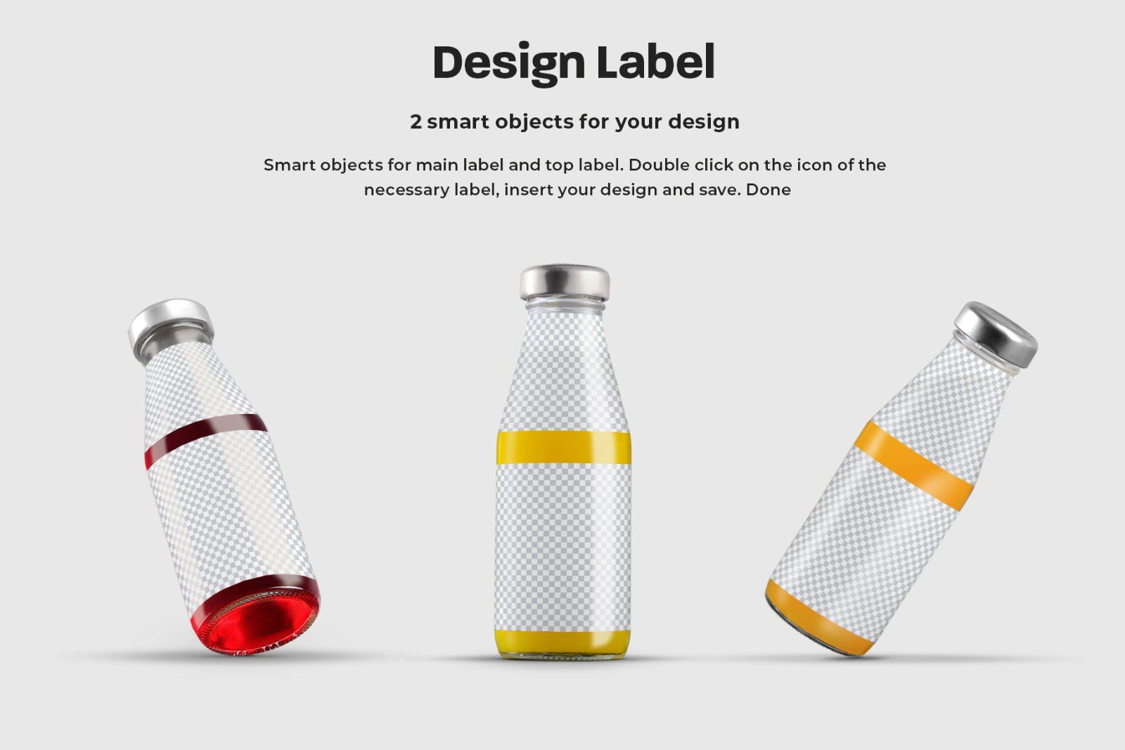 3 Mockup Glass Juice Bottle vol.02