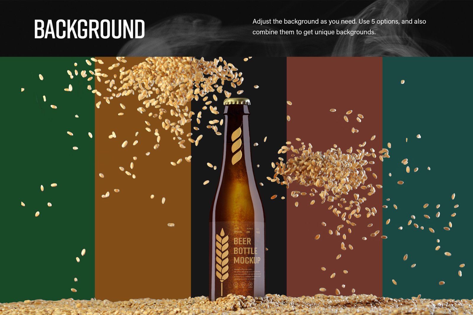 7 Mockups of Glass Beer Bottle