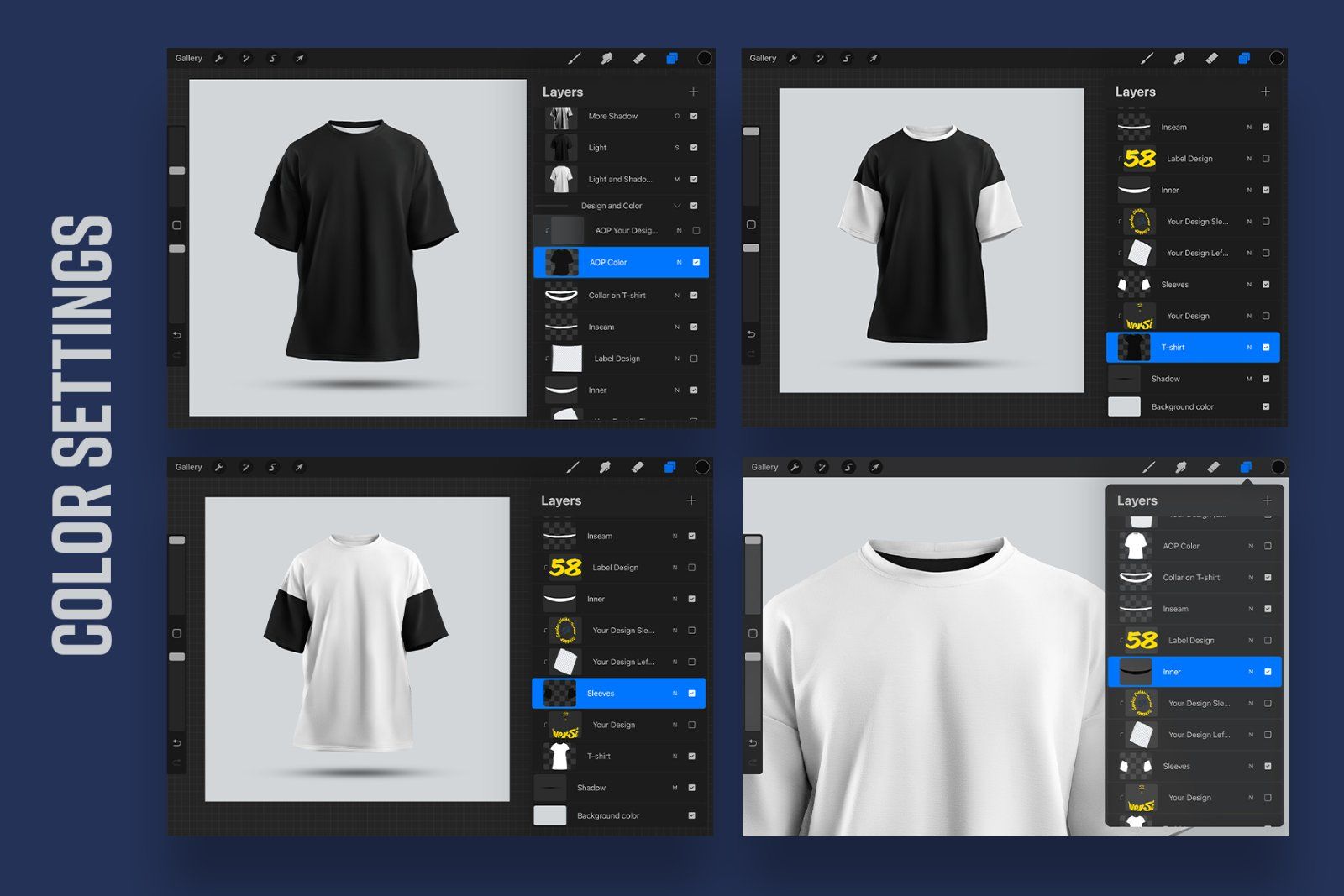 5 Mockups Oversize T-shirt for Procreate vol.2