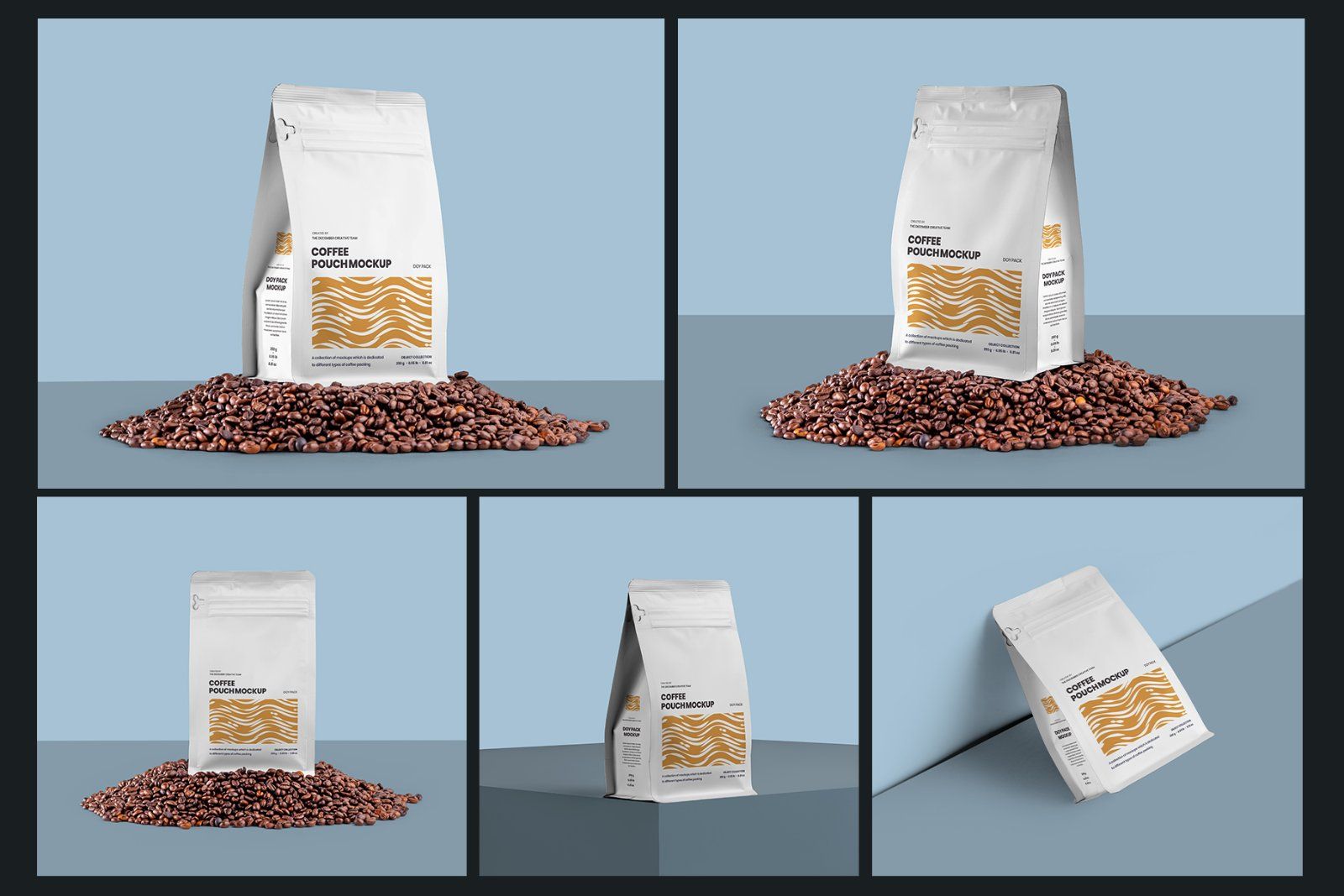 10 Coffee Bag Doy Pack Mockups