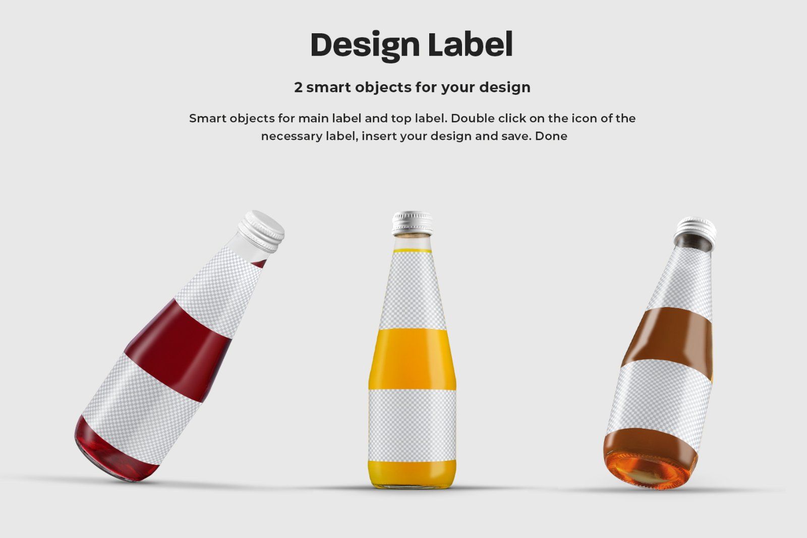 3 Mockup Glass Juice Bottle