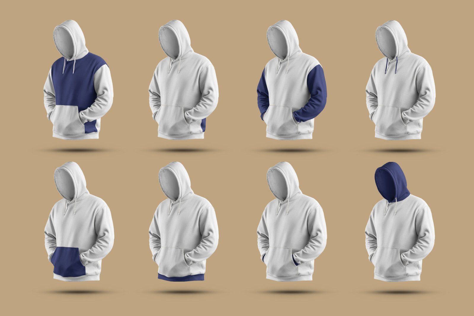 7 Mockups Oversize Hoodie in 3D Style