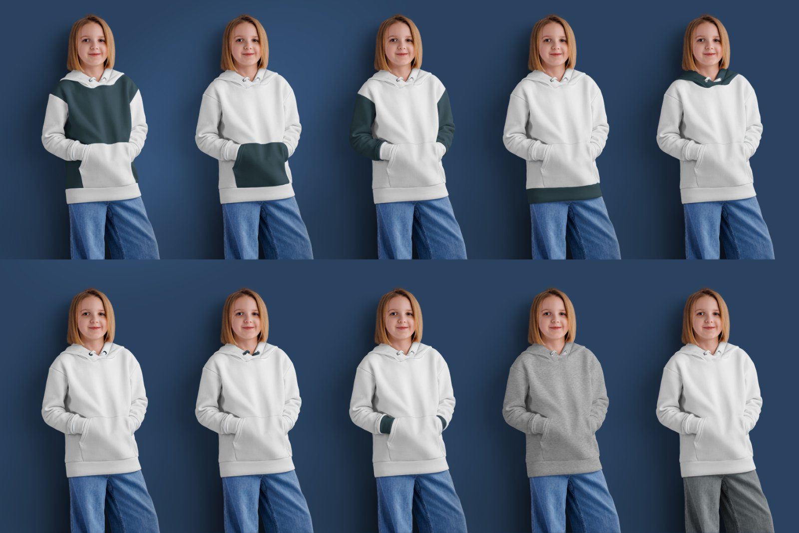 3 Mockups of a Children's Hoodie. vol.01