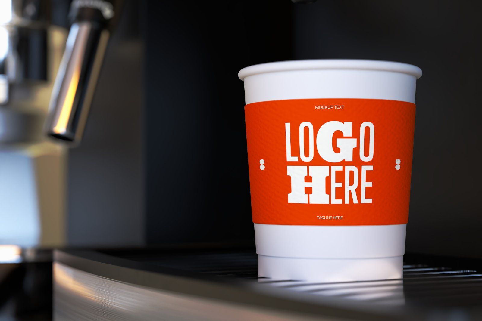 Coffee Cup On The Machine Mockup
