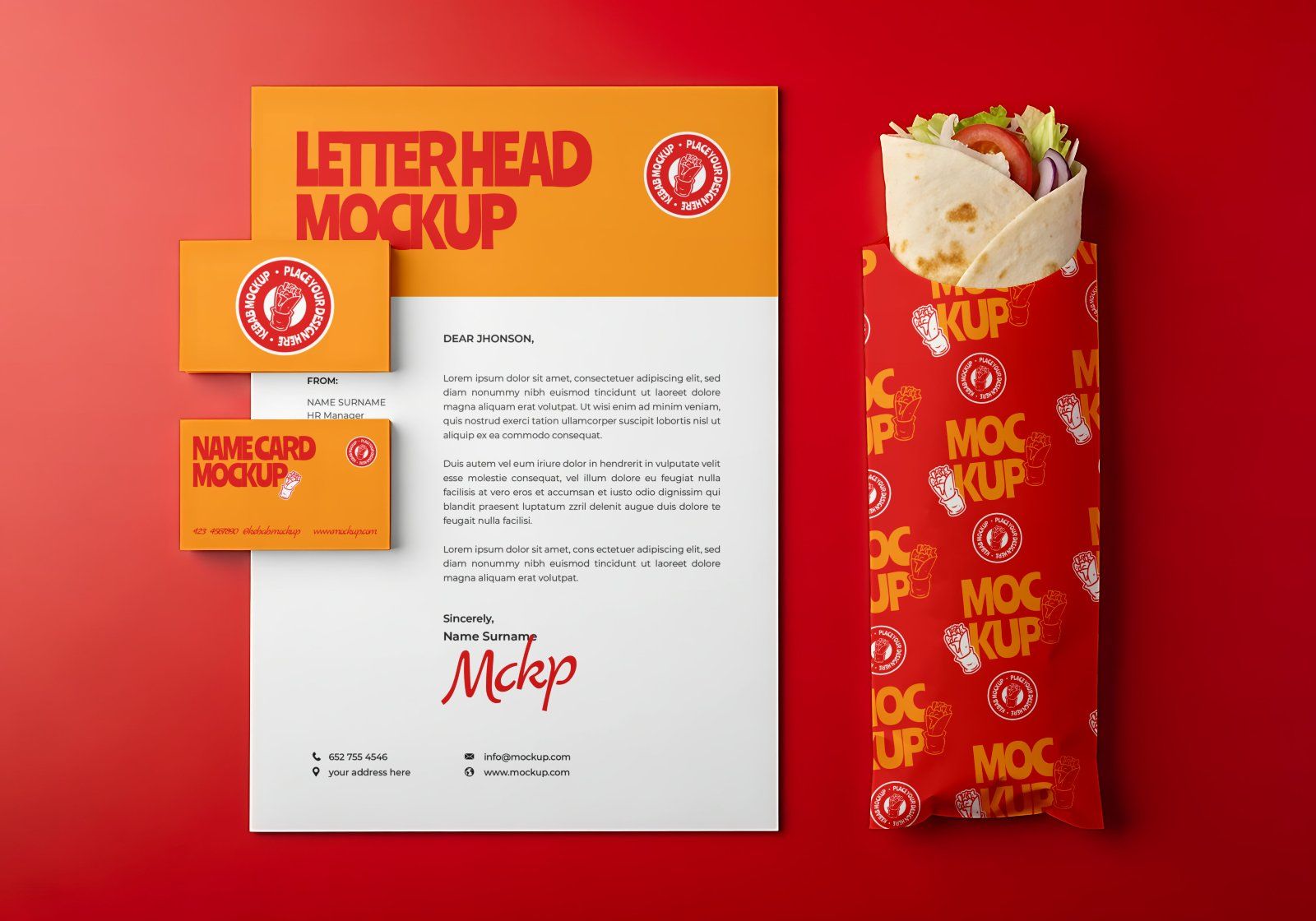 Premium Branding Kebab Mockup