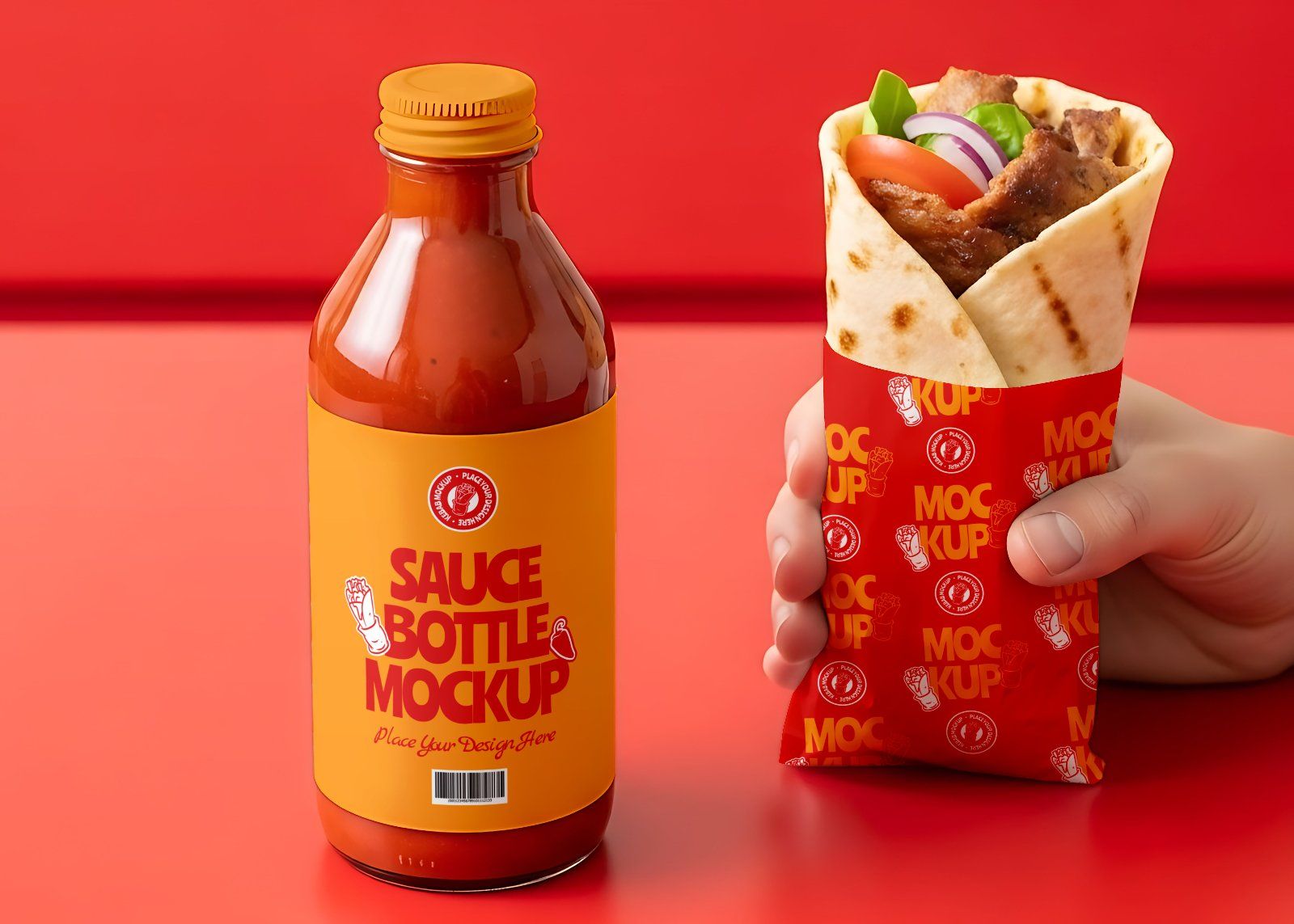 Premium Branding Kebab Mockup