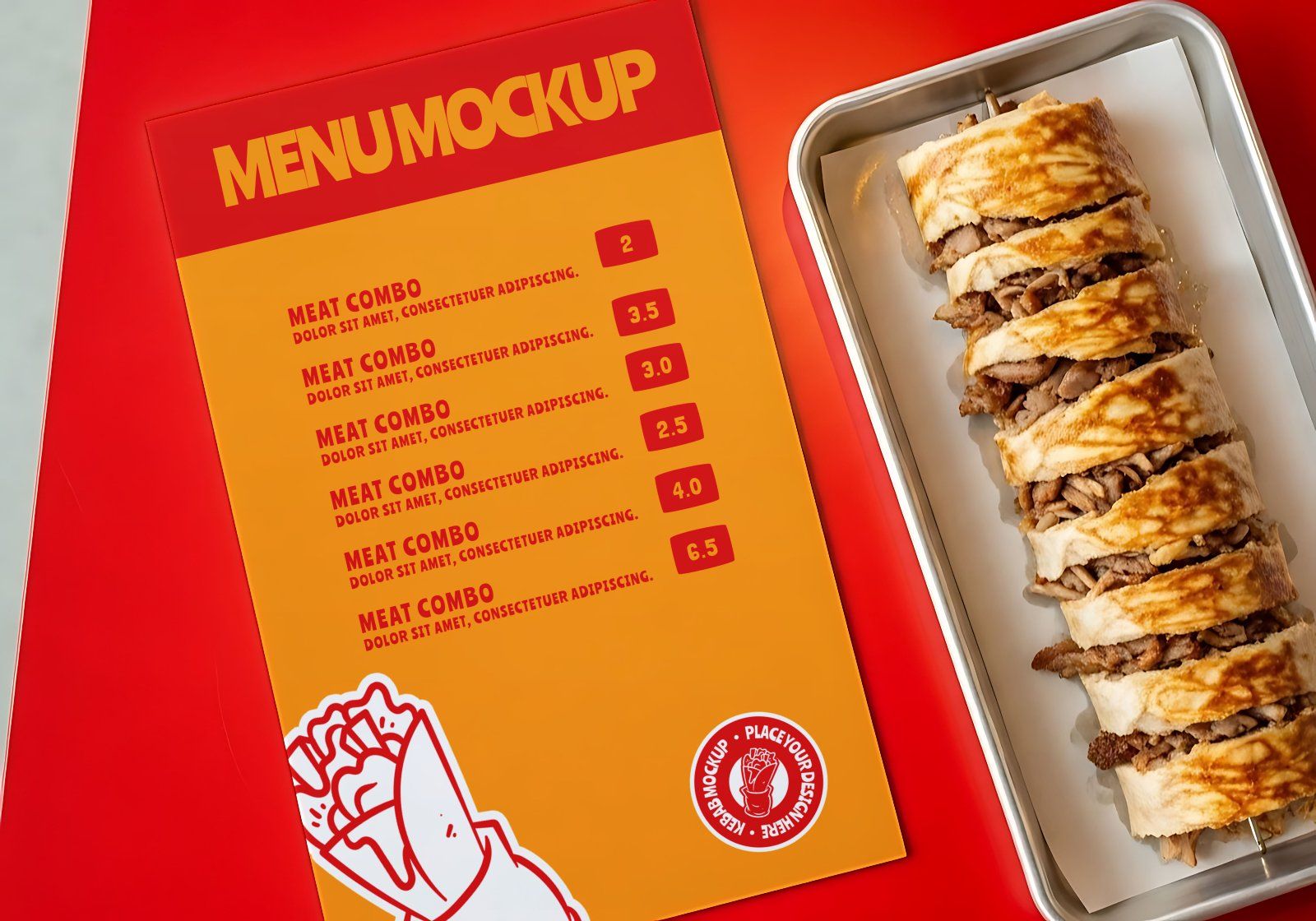 Premium Branding Kebab Mockup
