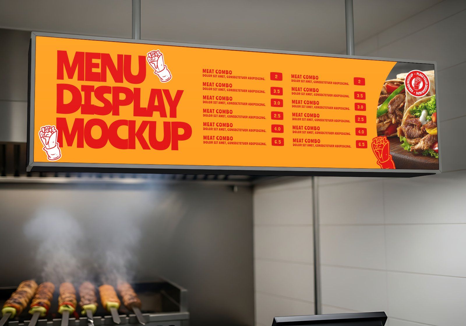 Premium Branding Kebab Mockup