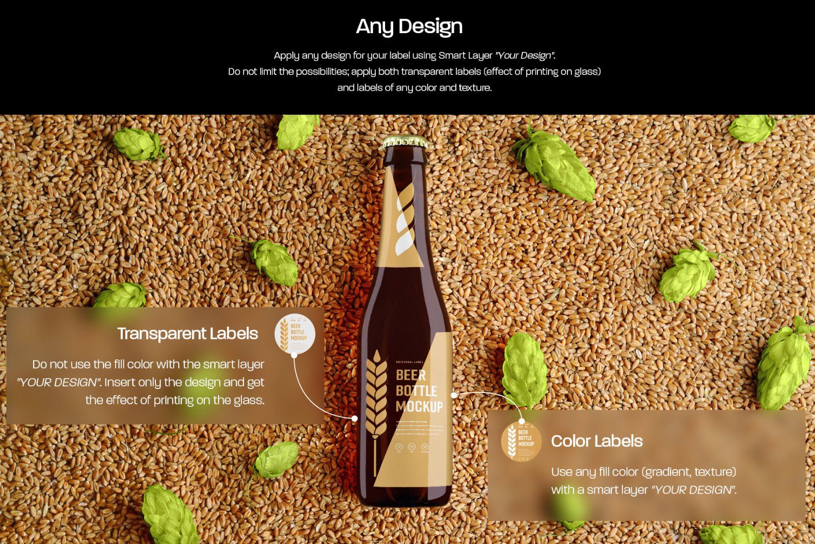 10 Mockup of a Glass Beer Bottle