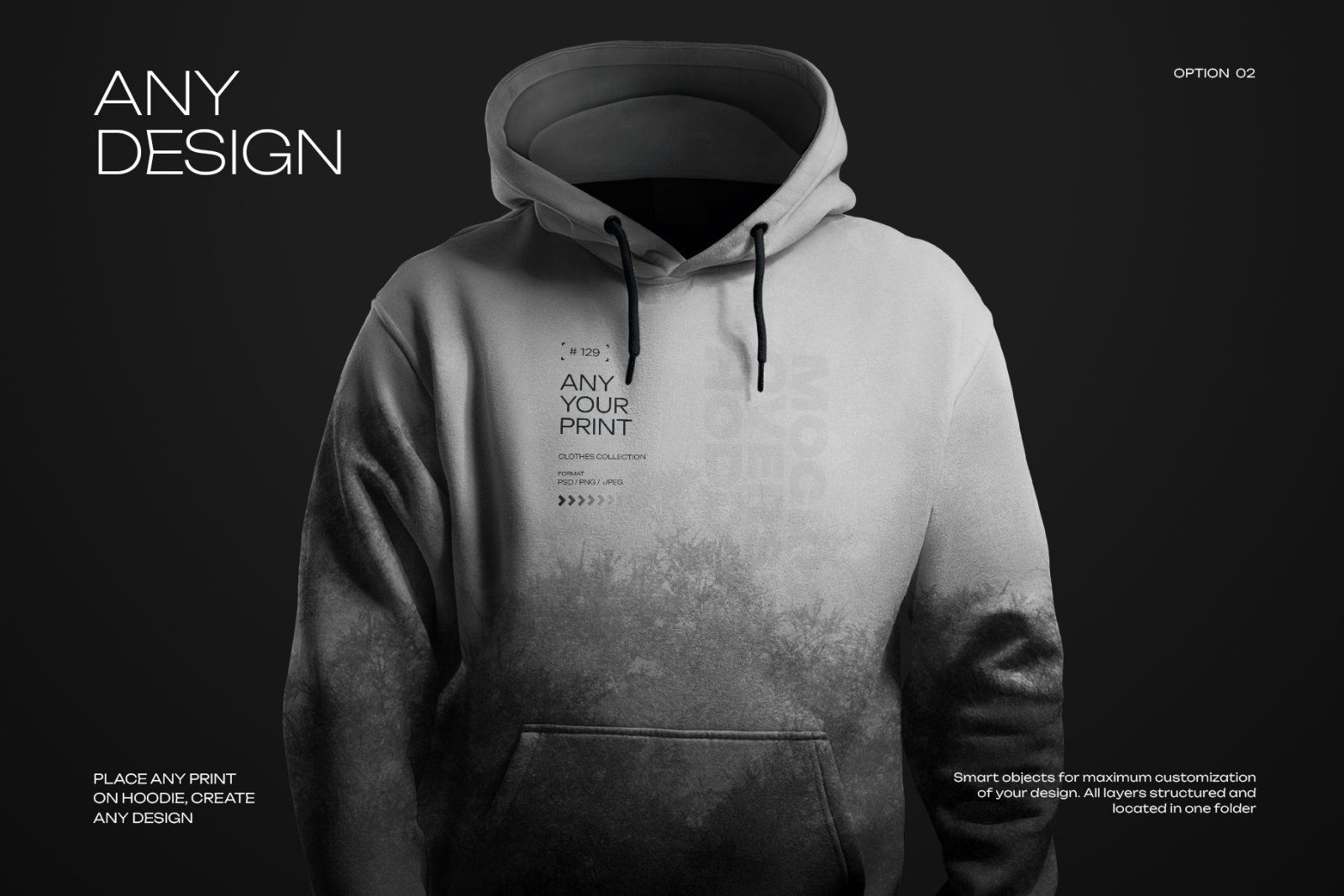 6 Mockups Oversize Hoodie in 3D Style. Dark Light. vol.02