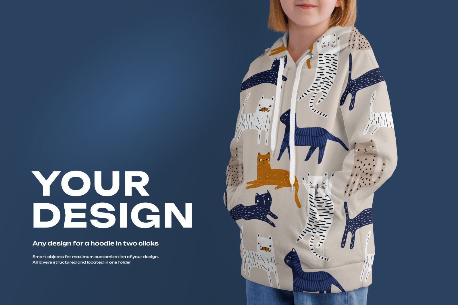 3 Mockups of a Children's Hoodie. vol.01