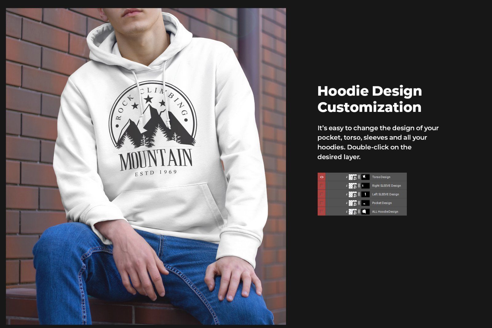 8 Mockups Hoodie on the Man