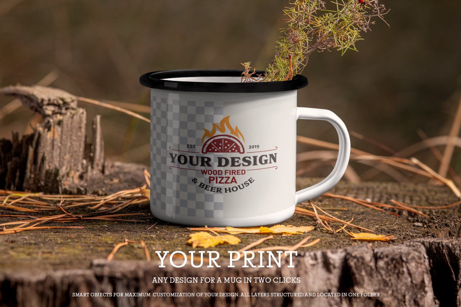 6 Outdoor Enamel Mug Mockup For Branding Presentation