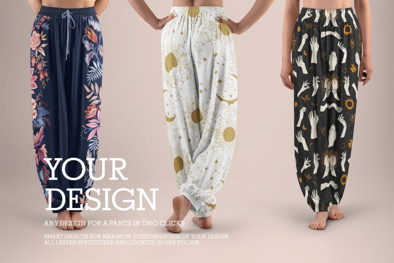 5 Wide Leg Pants Mockups for Yoga and Pilates. vol.01