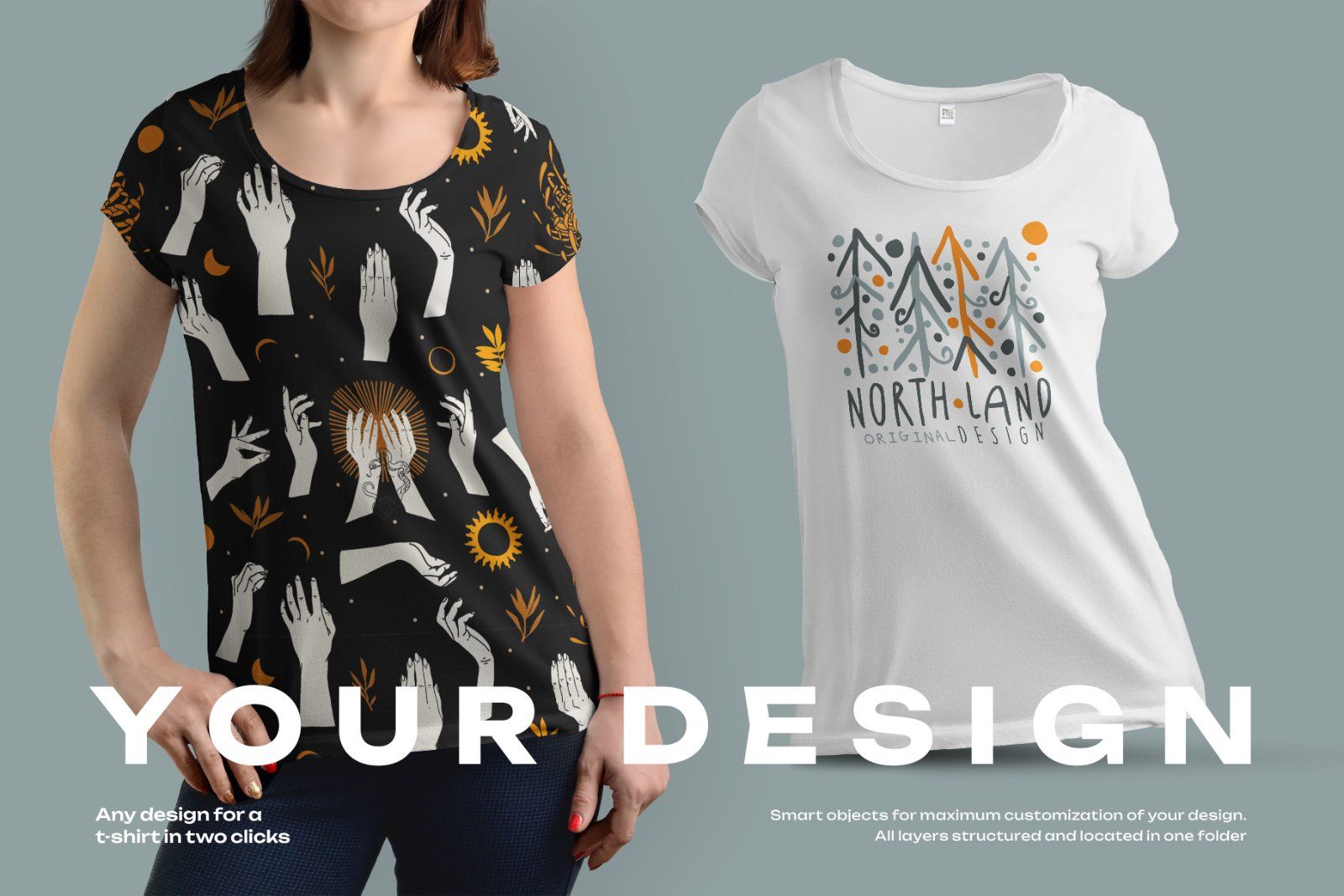 10 Mockups of Women's Round Neck T-Shirt