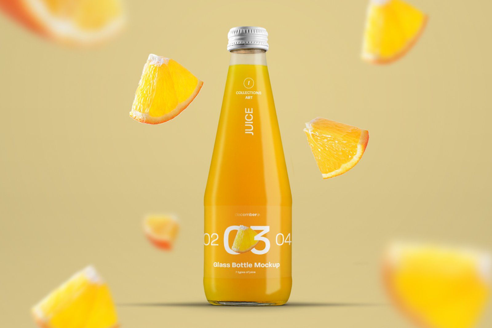 3 Mockup Glass Juice Bottle