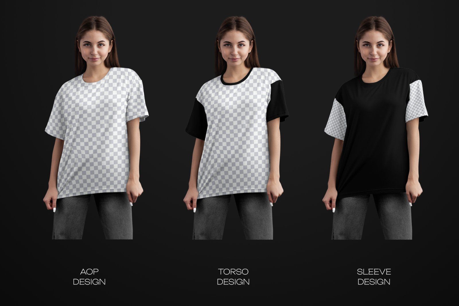 5 Mockups Woman Oversize T-Shirt. vol.02