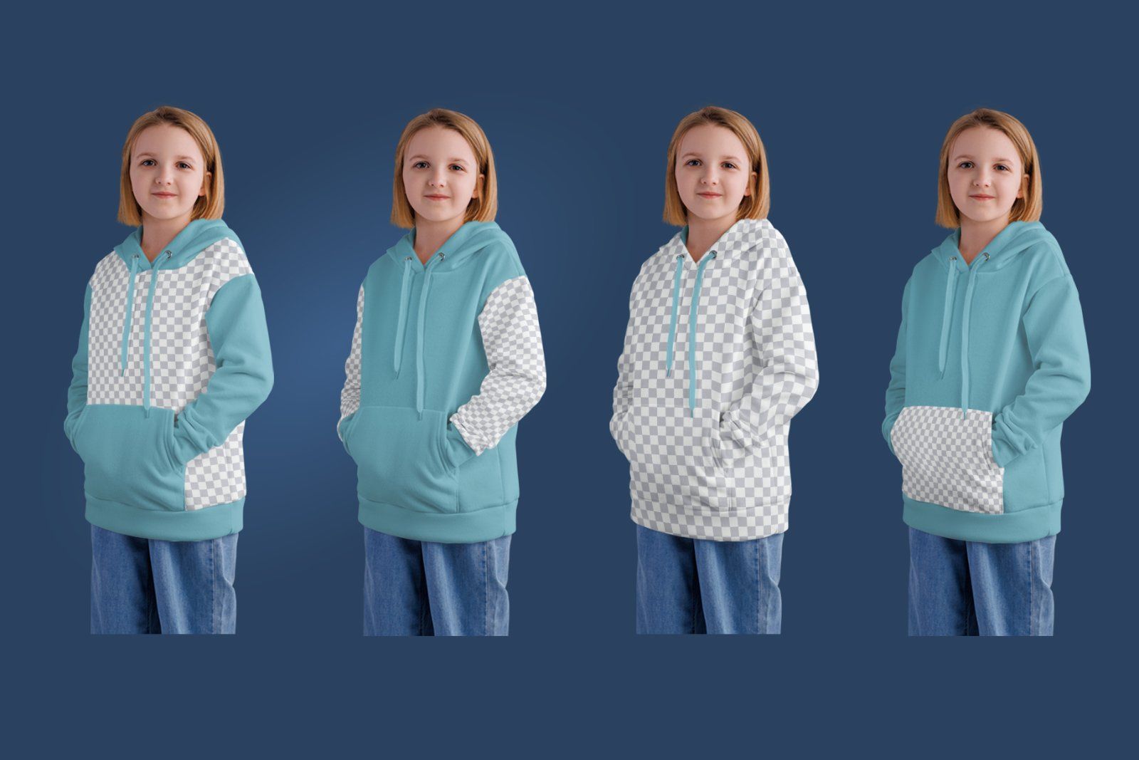 3 Mockups of a Children's Hoodie. vol.01