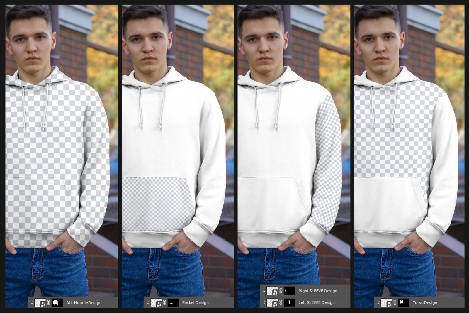 8 Mockups Hoodie on the Man